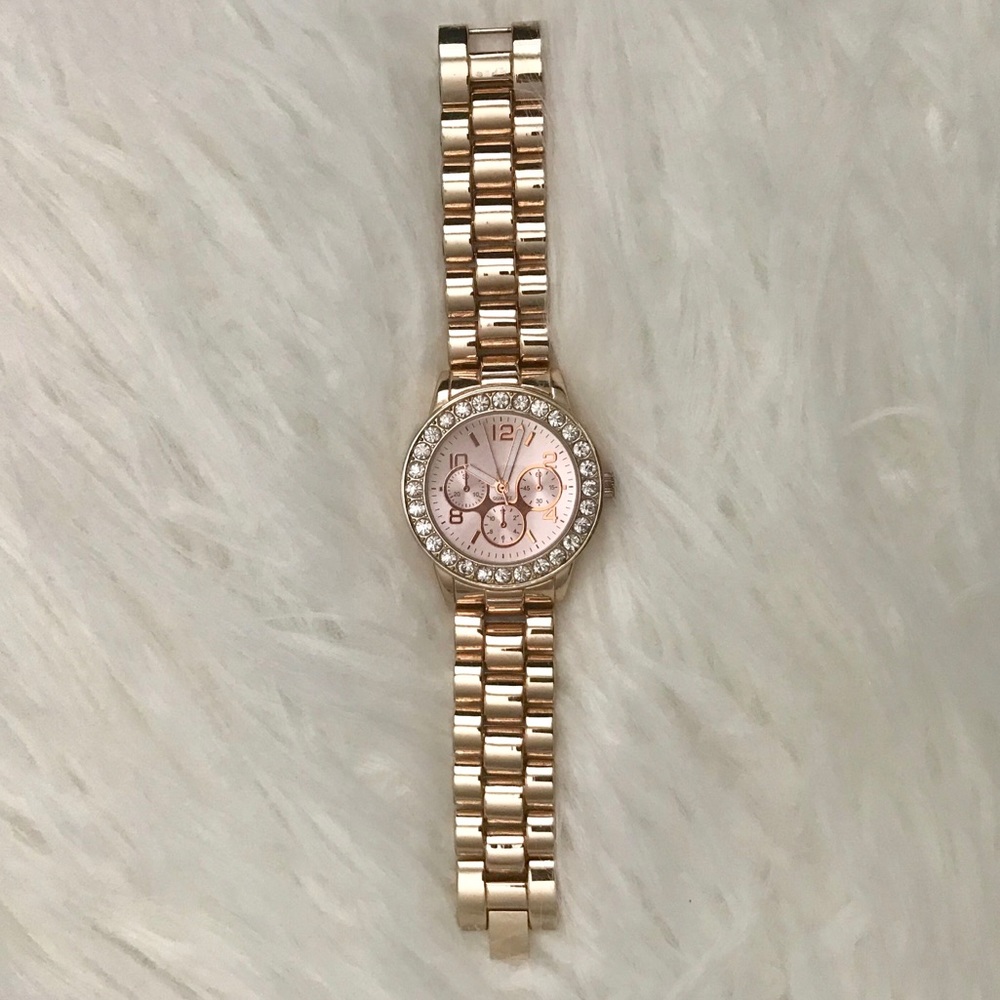 Gold Watch with Rose Gold Face 🌹